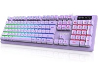 RGB Backlit Spill-Resistant Design Multimedia Keys Quiet Silent USB Membrane Keyboard for Desktop Computer PC (Purple) - Newegg.com