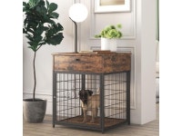 Furniture Dog Crates for small dogs Wooden Dog Kennel Dog Crate End Table, Nightstand(Rustic Brown,19.69W*22.83D*26.97H)... 