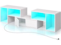 TV Stand, Deformable TV Stand with LED Strip & Power Outlets, Modern Entertainment Center for 45/50/55/60/65/70 inch tvs, 3... 