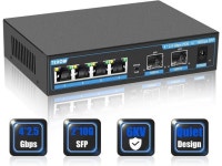 5G Base-T & 2 x 10G SFP, Multi-Speed Network Switch, Compatible with Gigabit & 10Gb, Desktop/Wall Mount, Ideal for AP, NAS, PC... 