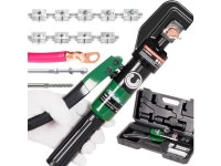 Hydraulic Cable Lug Crimper 10 US TON 12 AWG to 00 (2/0) Electrical Terminal Cable Wire Tool Kit with 9 Die (12awg~00awg Crimping... 