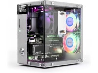 NVMe M.2 SSD PCIe 2.0/3.0 Mini PC Case for Raspberry Pi 5 Hailo-8L AI Accelerator with Tower Cooler+Dual RGB Fans, 0.96 OLED... 