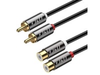 J&D 2 RCA Extension Cable, RCA Cable, Gold Plated Copper Shell Heavy Duty 2 RCA Male to Female Stereo Audio Extension Cable, 9... 