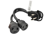 Parkworld 60523 NEMA 14-50P to L6-30R Dual Socket Splitter Cord, RV 50 AMP 4-Prong 14-50 Male Plug to NEMA (2) L6-30 Female Twist... 