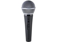 Shure SM48S-LC Cardioid Dynamic Vocal Microphone with Lockable On/Off Switch, Shock-Mounted Cartridge and Pop Filter, A25D Mic... 
