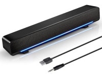Marboo Computer Speakers, USB Powered 3.5mm Jack Sound Bar Speakers for Computer Desktop Laptop PC, Phone, Black (Black 3.5mm)... 