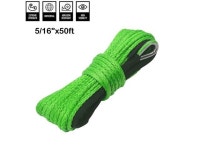 5/16 Inch x 50 Feet 8500LBs Synthetic Winch Line Cable Rope with Black Protecing Sleeve for ATV UTV (Green) - Newegg.com