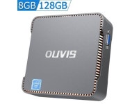 OUVIS Mini PC Windows 11, Mini Desktop Computer Intel Celeron J4125 8GB DDR4 128GB SSD 4K, BT4.2, Dual Band Wifi, Gigabit... 