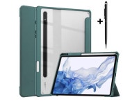 Case for Samsung Galaxy Tab S8 11 inch 2022 SM-X700/X706 /Tab... Transparent PC Back Shell with Auto-Wake, Stylus Pen Dark Green... 
