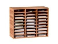 VEVOR 27 Compartments Wood Literature Organizer, Adjustable Shelves, Medium Density Fiberboard Mail Center, Office Home School... 