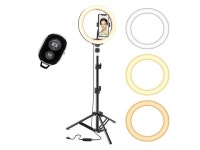 5 Core 12 Selfie LED Circle Light with 67 Adjustable Tripod Stand & Phone Holder for Live Stream/Makeup, YouTube Video, Tiktok... 