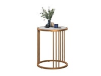 SUMKEA Modern Sintered Stone Round Metal Coffee Table, 20 Inch Hight, Gold - Newegg.com