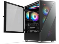 DARKROCK A8-X Mid-Tower ATX PC Case with Tempered Glass and Mesh Panel, 1x120mm PWM & ARGB Fan Included, Type-C & USB 3.0... 