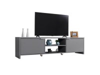 Madesa 19-Inch-by-15-Inch-71-Inch Wooden TV Stand with Storage Space and Cable Management for TVs up to 75 Inches, Grey - Newegg.com