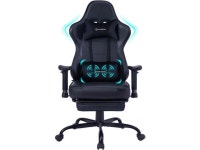 Gaming Chair with Massager Lumbar Support and Retractible Footrest, High Back Ergonomic Racing Style Computer Leather Executive... 