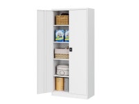 AFAIF Storage Cabinet with Locking Doors, 71 Tall Metal Cabinet with 5 Adjustable Shelves for Pantry, Office, Home Kitchen... 