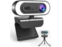 Streaming Webcam with Microphone Ring Light-HD 1080P Face Web Cam with Privacy Cover&Tripod for Desktop/Laptop/PC/MAC, Web Camera... 