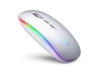 INPHIC LED Wireless Mouse Slim, Rechargeable 2.4G PC Laptop Cordless Mice Silent Click with USB Receiver, 1600DPI for Computer... 