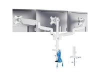 WALI Triple Monitor Mount, 3 Monitor Stand Desk Mount with Premium Gas Spring Arm for Screens up to 27 inch, VESA 75x75 or... 