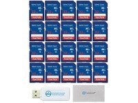 SanDisk 32GB SDHC Card 20 Pack Class 4 Memory Cards (SDSDB-032G-B35) Bundle with (1) Everything But Stromboli Microfiber Cloth... 