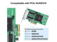 1000Mbps Gigabit Ethernet Converged Network Adapter (NIC) | with Intel I350 Chip | Ethernet PCI Express NIC Network Card | Quad... 