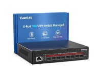 YuanLey 8 Port 10G Managed Switch, 8X 10Gbps SFP+, L3 Smart Managment SFP Ethernet Switch, Link Aggregation, VLAN, QoS, ACL... 