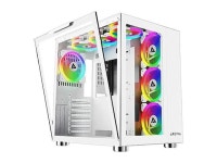Apevia Prism-Elite-WH Prism Elite Mid Tower ATX Gaming PC Cube Case w/ 7X 120mm PWM ARGB Fans, 366 RGB Modes, Dual Tempered Glass... 