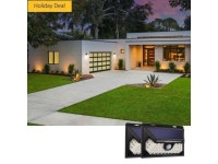 Solar Motion Wall Lights, 58 LEDs Dusk to Dawn Cordless Security Lighting, 270° Beam Angle, 3000K Warm White, Pack of 2 - Newegg.com
