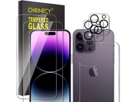 CHRINECY [2+1+2 PACK] iPhone 14 Pro Max Back Screen Protector+2 Pack Front Screen Protector and Camera Lens Protector, 9H... 