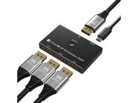 CableDeconn A0209 DisplayPort 8K DP 1.4 Switch 3In 1Out 1In 3Out Bi-Direction 8K@30Hz 4K@144Hz Splitter Converter for Multiple... 