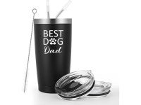 Straws, Dog Dad Gifts, Fathers Day Gift, Birthday Gift, Christmas Gift for Men, Dad, Father, Papa from Daughter or Son, Black... 
