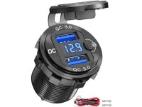 12V Motorcycle USB Outlet with LED Voltmeter Button Switch Waterproof 12V Car Charger for Boat Marine Moto RV Golf Cart - Newegg.com