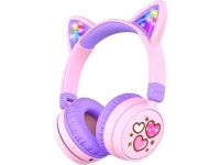 iClever Kids Bluetooth Headphones, Light Up Cat Ear,60H Playtime, USB C Fast Charging, Safe Volume 74/85dBA, Bluetooth 5.3,Kids... 