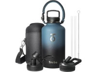 Trebo Water Bottle 64oz with Paracord Handle, Half Gallon Large Vacuum Double Wall Stainless Steel Insulated Water Jug with... 