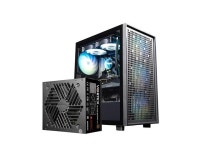 Raidmax Case PSU Combo - Vector V300 Black ATX Mid Tower Wide Body PC Case with 4 ARGB Fans Included 350mm GPU + Vortex ATX Power... 