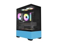 RAIDMAX i802 VIBE Blue Compact ATX Gaming PC Case, 5x Fixed RGB Fans Pre-Installed, Panoramic Tempered Glass, High Airflow Mid... 