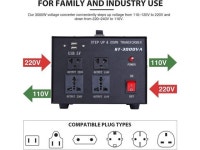 CO-Z Step Up & Down Transformer 3000W, PC & Appliances Uninterruptible Power Supply Outlet Accessory, 110V to 220V/220V to 110V... 