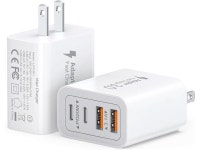 Type C Fast Charging Brick Dual PD&QC Wall Plug Adapter Compatible for iPhone 16/15/15 Pro/ 15 Pro Max/14/13/12, iPad, Airpods... 