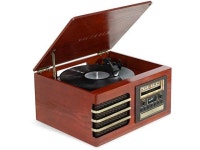 Victrola Wooden Music Center + Improved Stereo Sound, Bluetooth Out, Improved Platter (Ellington), Mahogany (VTA-380SB-MAH-SDF)... 
