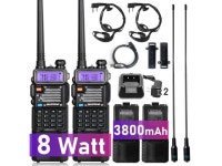 BaoFeng UV-5R Radio High Power 8 Watt Ham Radio Handheld 144-148Mhz/420-450Mhz Upgraded UV 5R with Rechargeable 3800mAh Battery... 