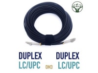 Elfcam(r) - 30m Outdoor and Indoor Shielded Armored Fiber Optic Cable LC/UPC to LC/UPC OM3 Multimode Duplex 50/125mm LSZH, Black... 