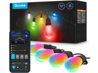 Smart Outdoor String Lights H7021, RGBIC Warm White 96ft (2 Ropes of 48ft) LED Bulbs, WiFi Patio Lights Work with Alexa, Google... 