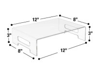 Sorbus Acrylic Monitor Stand - 12 x 8 x 3 - Clear Laptop Riser with Carry Handles - Use as Desktop Monitor Stand, Computer Desk... 