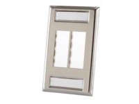 Ortronics OR-403STJ14 TracJack 4-Port Stainless Steel Faceplate w/Labels - Newegg.com