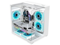 GOPIE ITX PC case, T03 White Mini Tower Gaming Computer Chassis... Desktop pc Hosting case Compatible with 240mm RAD/Mini ITX... 