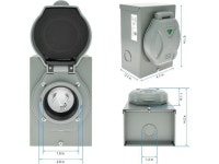 Miady 30 Amp Generator Power Inlet Box, NEMA 3R Power Inlet Box, L5-30P, 125 Volt, For Generators Up to 3750 Watts, Weatherproof... 