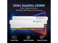 KingBank Computer Desktop Memory Ram DDR4 16GB(2x8GB) 2666MHz CL19 1.2V with Heatsink for Desktop Computer High Performance... 