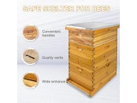 EVGTTI 3-Layer Bee Hive Without Frames, Beehive Kit Langstroth Bee Hive Coated with 100% Beeswax Includes 2 Deep Bee Boxes, 1... 