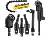 17Pcs Flexible Drill Bit Extension Include 3Pcs Rotatable Socket Adapter 2Pcs Hex Shank 105° Right Angle Drill Attachment 10... 