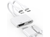 Lightning/Type C Digital AV HDMI Adapter Cord Compatible with iPhone 17 16 15 14 13 12 11 Pro Max XS XR X for HDTV/Projector... 